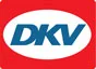 DKV-Logo mit fetten blauen Buchstaben auf einem weißen Oval vor rotem Hintergrund. DKV-Logo mit fetten blauen Buchstaben auf einem weißen Oval vor rotem Hintergrund.
